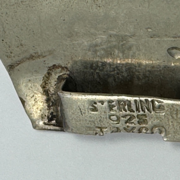 RARE (Entire Full Set) 1960s Taxco Sterling Silver and Blue Glass Jewelry Marked - Picture 12 of 15